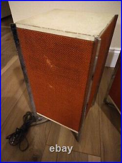 Pair of rare Vintage Mid Century Modern orange speakers Philco