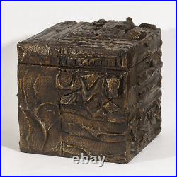 Paul Evans Sculpted Bronze box COA Mid Century Modern Brutalist Brutalism RARE