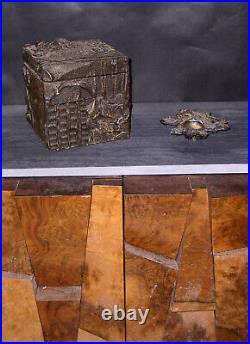 Paul Evans Sculpted Bronze box COA Mid Century Modern Brutalist Brutalism RARE
