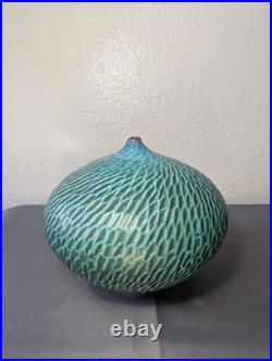 Paul Jeselskis Mid-Century Modern Blue-Green Vase- Rare Find