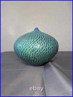 Paul Jeselskis Mid-Century Modern Blue-Green Vase- Rare Find