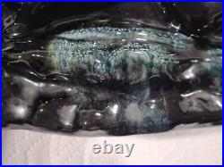 Phil-Mar Mid-Century Modern MCM Double Panther TV Lamp Black Green Glaze RARE