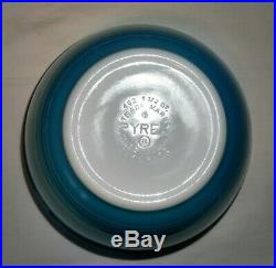 Pyrex Blue Striped Terra Mixing Bowl SUPER RARE & HTF 402 1-1/2Qt Nice Cond