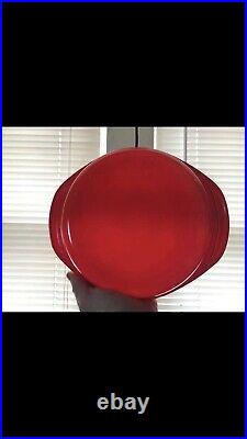 Pyrex Extremely Rare Red 221 Cake Dish With Matching Lid
