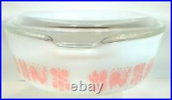 Pyrex Pink Butterprint #471 Casserole Bowl + Lid 1 Pint vintage RARE