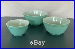 RARE 1950's Vintage Pyrex Turquoise Robins Egg Blue Mixing Bowl Set 401 402 403
