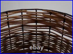 RARE 1950s/60s Mid Century Modern MCM Paul Mayen Wicker & Iron 3-Leg Table Lamp