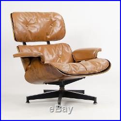 RARE 1956 Herman Miller Eames Lounge Chair & Ottoman 670 671 Boot Glides Tan