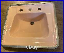 RARE 1958 American Standard PINK Toilet, Sink & Tile Set Mid Century Modern