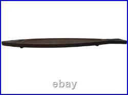 RARE 1960's MCM Fish Platter Teak Pewter Serving Board Japan 26.5 MINT withBOX