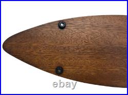 RARE 1960's MCM Fish Platter Teak Pewter Serving Board Japan 26.5 MINT withBOX