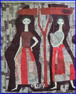 RARE 1960s Hungarian Mid-Century Modern Erika Moquette Tapestry László Pécsi
