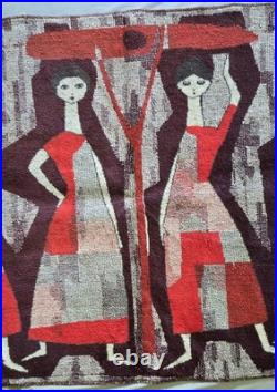 RARE 1960s Hungarian Mid-Century Modern Erika Moquette Tapestry László Pécsi