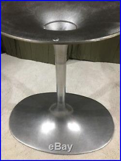 RARE-1 of 2 Avail. Mid century Aluminium tulip style oval table base