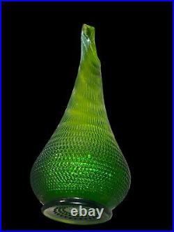 RARE 36.5 LE Smith Green Nubby Butt Swung Floor Vase 1960''s
