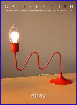 RARE! 50'S GIO PONTI HAUGHTY TRUMPET LAUREL LAMP! MID CENTURY MODERN VTG 60's