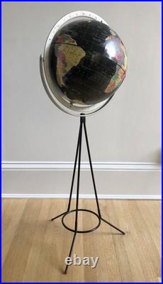 RARE 50s Replogle Mid Century Modern 10 Starlight Floor Globe Paul McCobb Era
