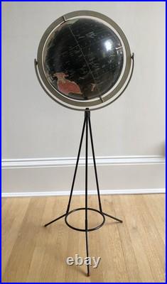 RARE 50s Replogle Mid Century Modern 10 Starlight Floor Globe Paul McCobb Era