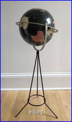 RARE 50s Replogle Mid Century Modern 10 Starlight Floor Globe Paul McCobb Era