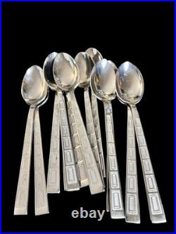 RARE 71pc Set Pfaltzgraff Stainless CORONA Mid-century Modern Art Deco Serves 13