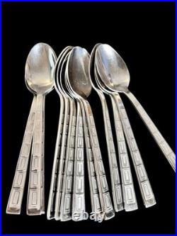 RARE 71pc Set Pfaltzgraff Stainless CORONA Mid-century Modern Art Deco Serves 13