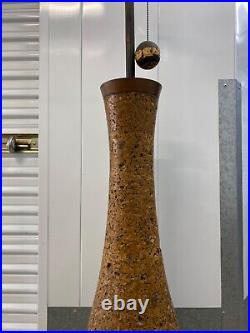 RARE Antique Vintage Mid Century Modern Milo Baughman Style Cork Floor Lamp