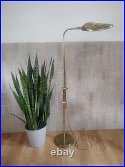 RARE Art Deco Brass Hollywood Regency MCM Adjustable Clam Shell Floor Lamp