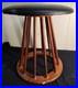RARE_Arthur_Umanoff_Mid_Century_Modern_1960s_Round_Stool_Black_Vinyl_01_rtvc