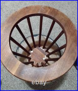 RARE Arthur Umanoff Mid-Century Modern 1960s Round Stool Black Vinyl