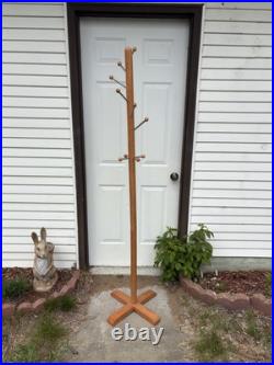 RARE Atomic Mid Century Modern Wood Coat Or Hat Rack Tree stand Beautiful RARE Atomic Mid Century Modern Wood Coat Or Hat Rack Tree stand Beautiful