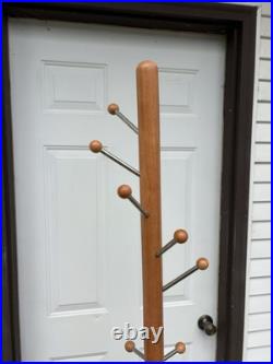 RARE Atomic Mid Century Modern Wood Coat Or Hat Rack Tree stand Beautiful RARE Atomic Mid Century Modern Wood Coat Or Hat Rack Tree stand Beautiful