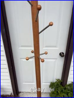 RARE Atomic Mid Century Modern Wood Coat Or Hat Rack Tree stand Beautiful RARE Atomic Mid Century Modern Wood Coat Or Hat Rack Tree stand Beautiful