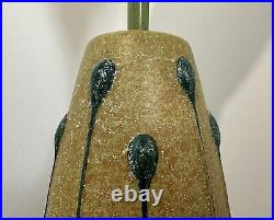 RARE Bitossi Mid Century Modern Table Lamp With Green Tadpoles Measures 27 MCM