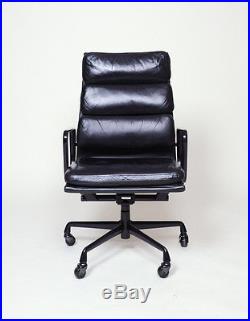 RARE Black Eames Herman Miller Soft Pad High Back Aluminum Group Chairs 15 Avail