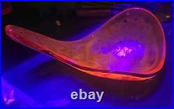 RARE Blenko #537 Amber UV Reactive Bowl Joel Myers Design Introduced 1953