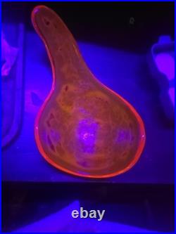 RARE Blenko #537 Amber UV Reactive Bowl Joel Myers Design Introduced 1953
