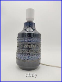 RARE Blue Mid-Century Modern ALDO LONDI for BITOSSI Pottery Table lamp 60s