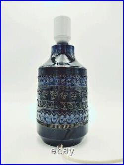 RARE Blue Mid-Century Modern ALDO LONDI for BITOSSI Pottery Table lamp 60s