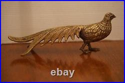 RARE Brass Mid Century Modern Pheasant Sculpture Bird