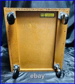 RARE Bruksbo Norway Mid-Century Modern Teak Rolling Magazine/ Book Rack