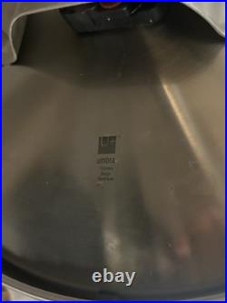 RARE David Quan Umbra Mid-Century Modern Brushed Stainless CLOCK /Cocktail TABLE