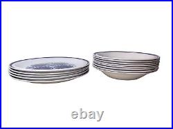 RARE EGERSUND KORULEN Norway Blue White MCM 5 plates 8 Bowls 1 Serving Plate