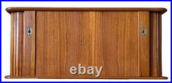 RARE FIND Mid Century Modern Teak Tambour Door Floating Wall Cabinet or Shelf