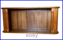 RARE FIND Mid Century Modern Teak Tambour Door Floating Wall Cabinet or Shelf