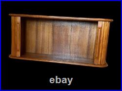 RARE FIND Mid Century Modern Teak Tambour Door Floating Wall Cabinet or Shelf
