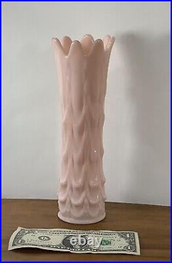 RARE Fenton Pink Milk Glass Vase Drip 9 1/2 MCM