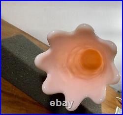 RARE Fenton Pink Milk Glass Vase Drip 9 1/2 MCM