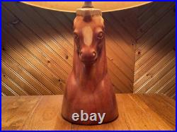 RARE Find Horsehead Brown Table lamp 1950's / Great Condition / NO SHADE