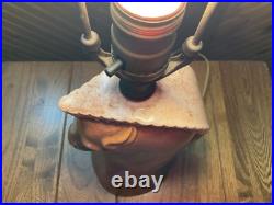 RARE Find Horsehead Brown Table lamp 1950's / Great Condition / NO SHADE