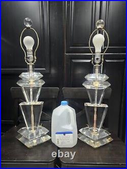 RARE HIVO VAN TEAL LUCITE TABLE Lamp Pair MID CENTRURY MODERN 70's MCM POST MOD RARE HIVO VAN TEAL LUCITE TABLE Lamp Pair MID CENTRURY MODERN 70's MCM POST MOD